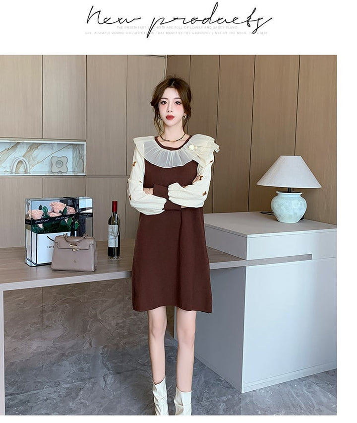 【dress】優しい雰囲気スウィートニットワンピース　M17501
