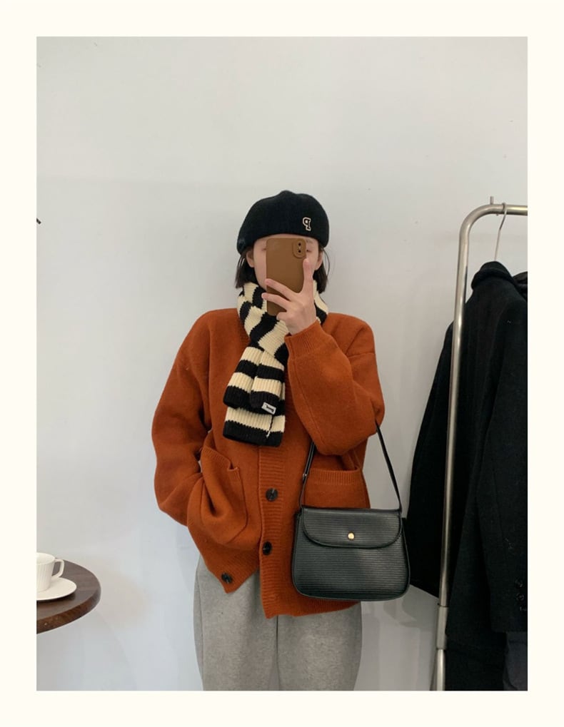【dress】無地Vネックニットカーディガン　M17703