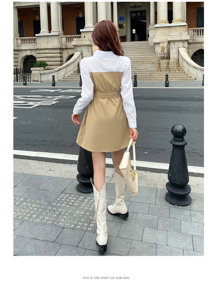 【dress】目立つ！エレガント切り替えワンピース着瘦せ　M17186