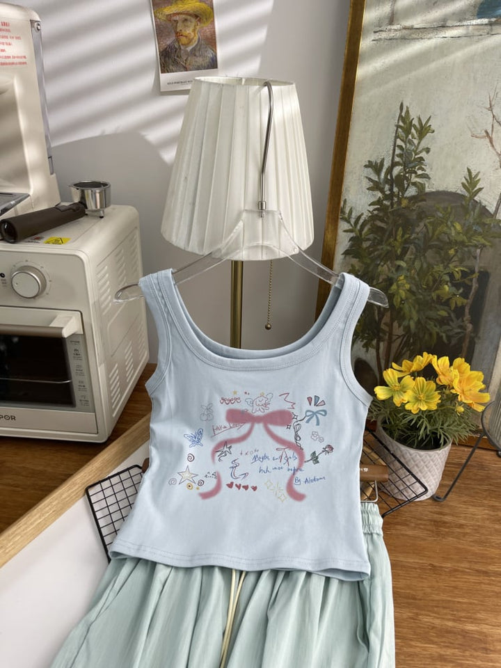 【tops】プリントキャミソール　M24119