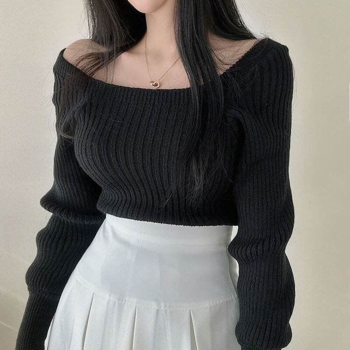 【tops】ランタンスリーブニットトップス　M18652