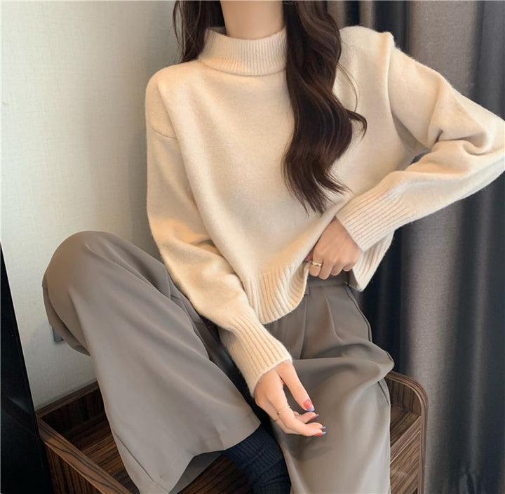 【tops】無地ニットセーター　M26441