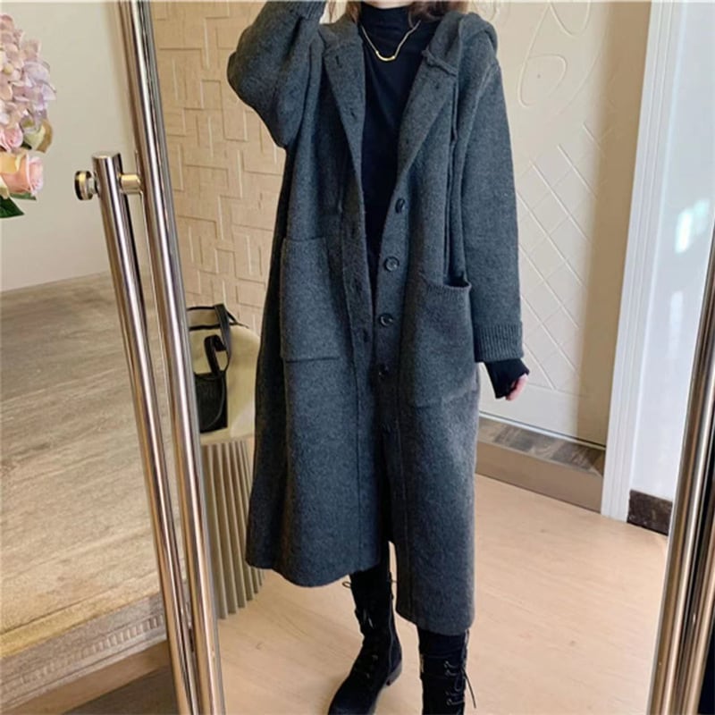 【outer】ロング丈ニットカーデ　M25565