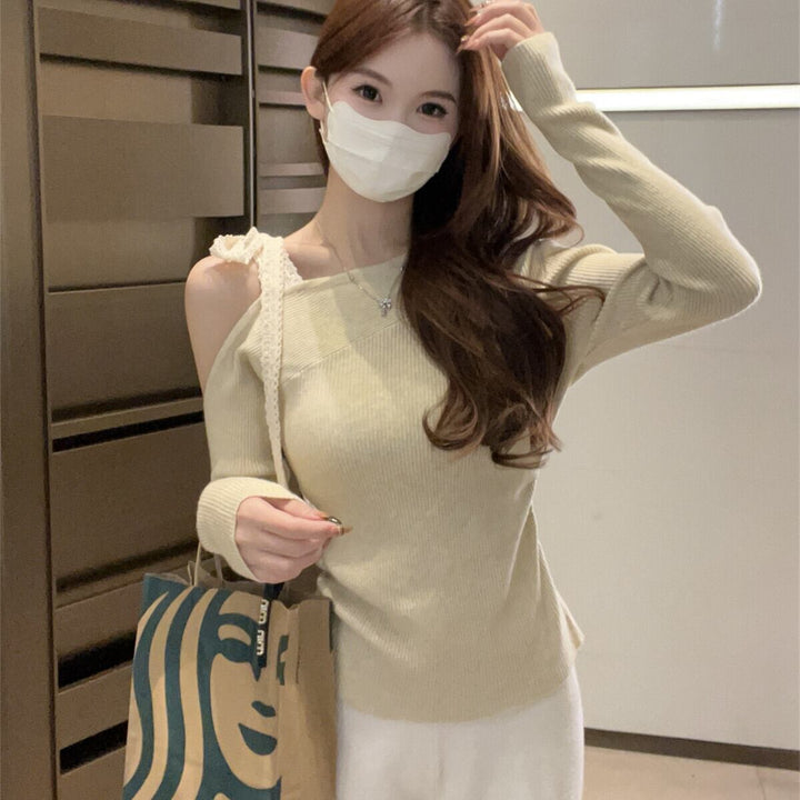 【tops】オフショルダーニットトップス　M27365
