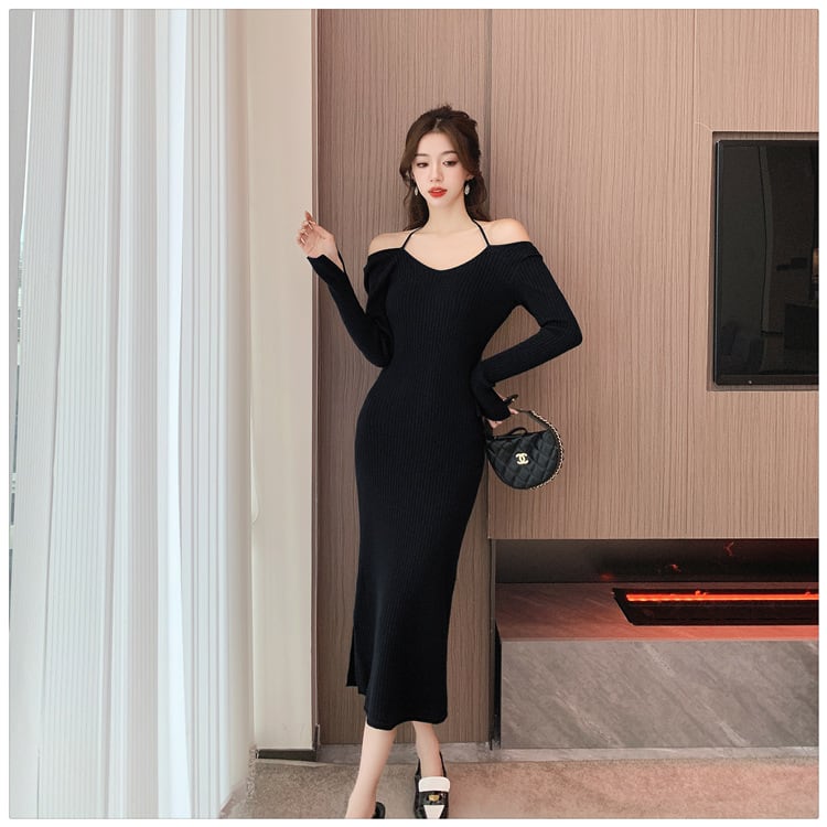 【dress】好感度UPエレガントニットワンピース　M17587