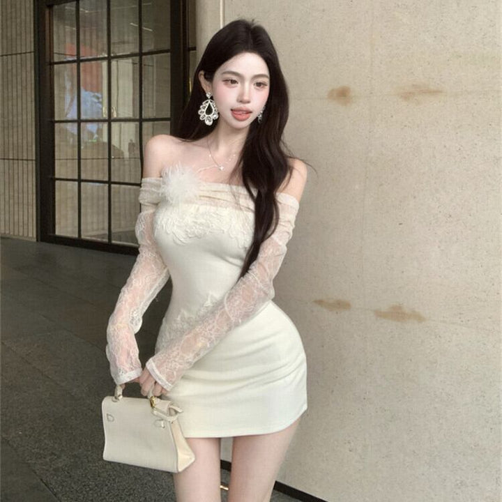 【dress】レースドッキングワンピース　M29343