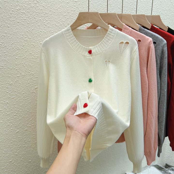 【outer】ボーダー柄デザインニットカーデ　M26815