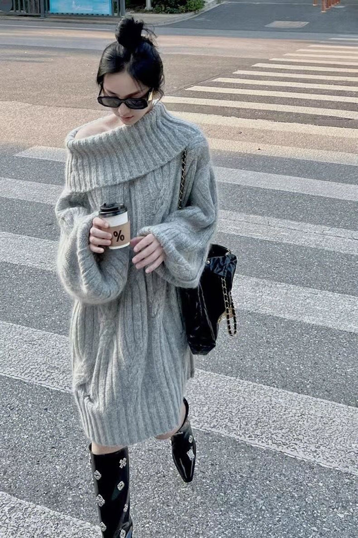 【dress】オフショルダーニットワンピース 　N2152