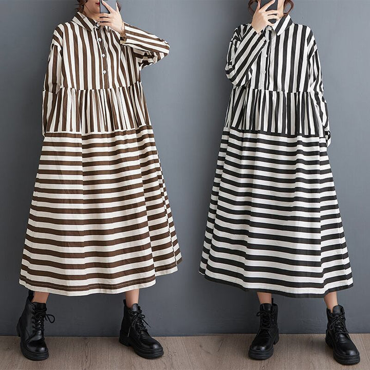 【dress】POLOネックシャツワンピース　M18947