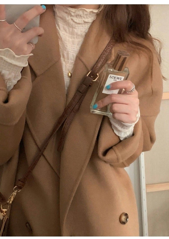 【outer】Vネックカラーコート　M17907