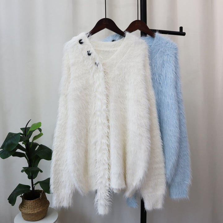 【tops】シャギーVネックニットセーター　M18022