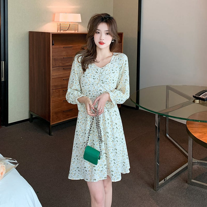 【dress】好感度UP一目惚れ清新花柄ワンピースオシャレ　M17068