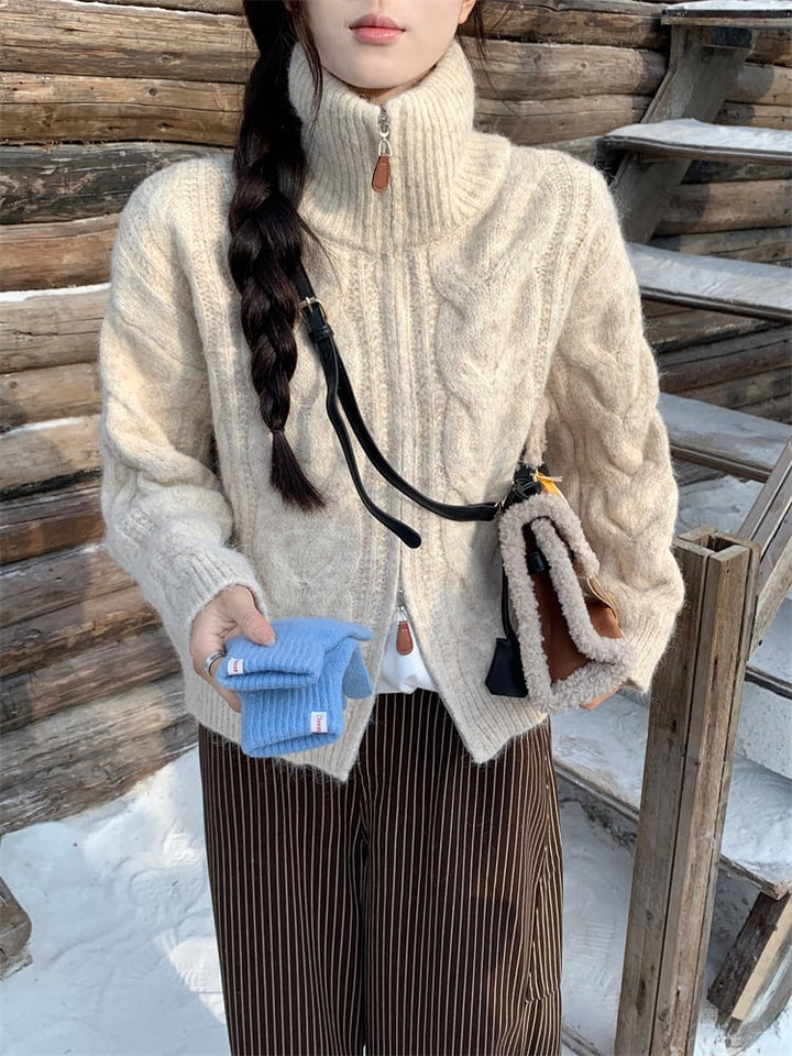 【outer】ファスナーニットカーデ　M27456
