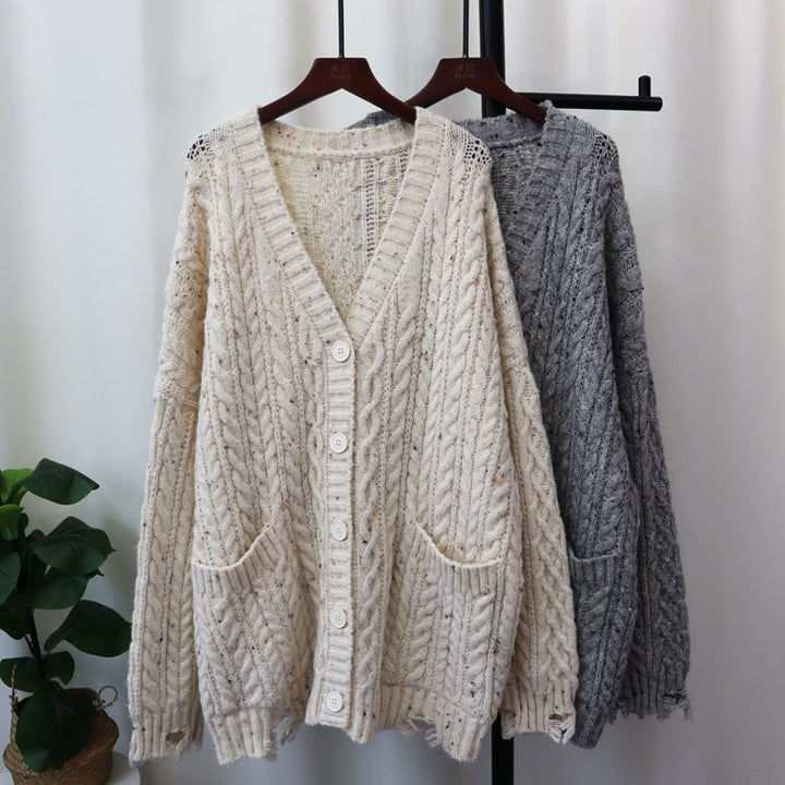 【outer】Vネックニットカーデ　M26371