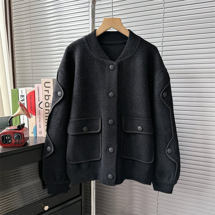 【outer】フラップポケットニットカーデ　M18314