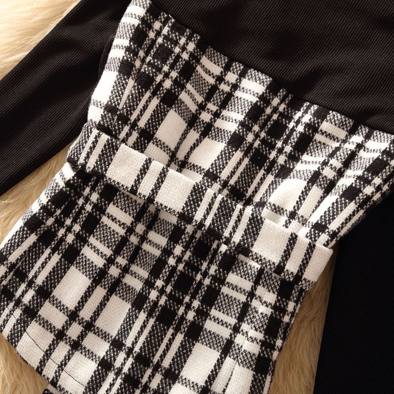【tops】切り替えチェック柄トップス　N2067