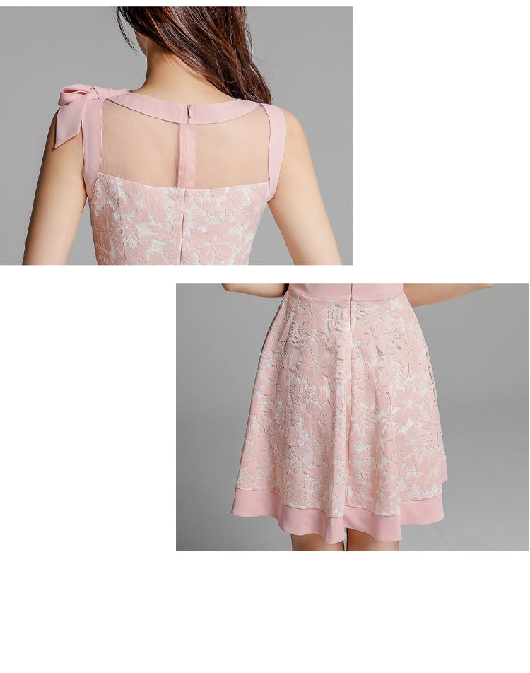 【dress】気質満点大人可愛いレースデートワンピース着瘦せ　M16748