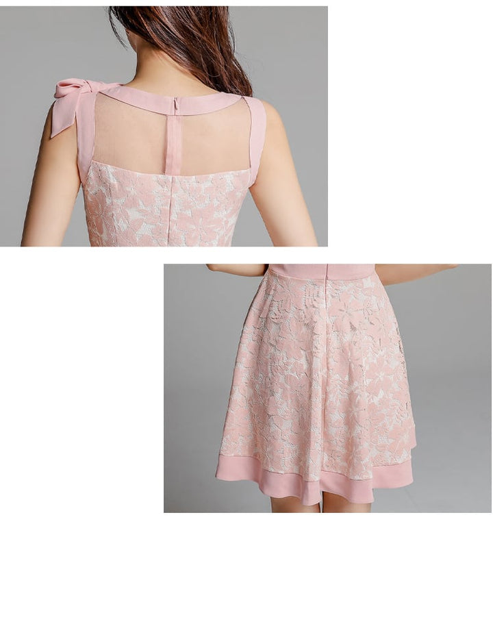 【dress】気質満点大人可愛いレースデートワンピース着瘦せ　M16748
