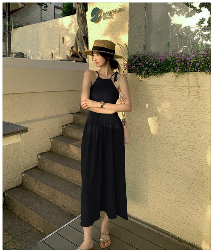 【dress】ニット切り替えワンピース