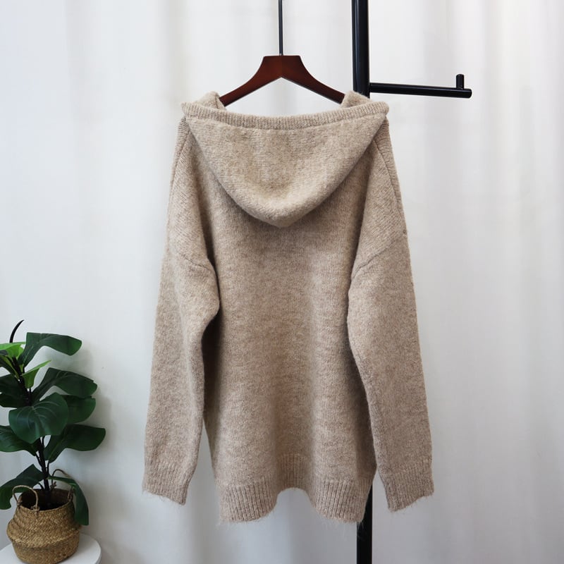 【tops】フード付きニットセーター　M26598