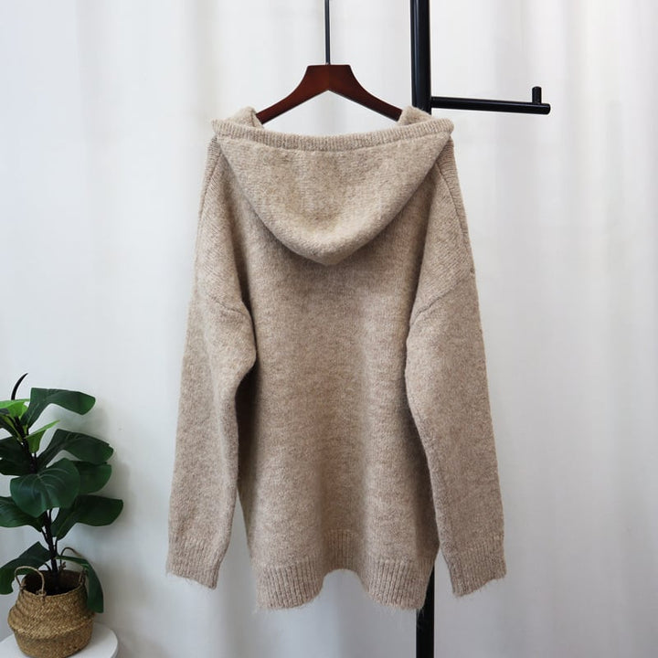 【tops】フード付きニットセーター　M26598
