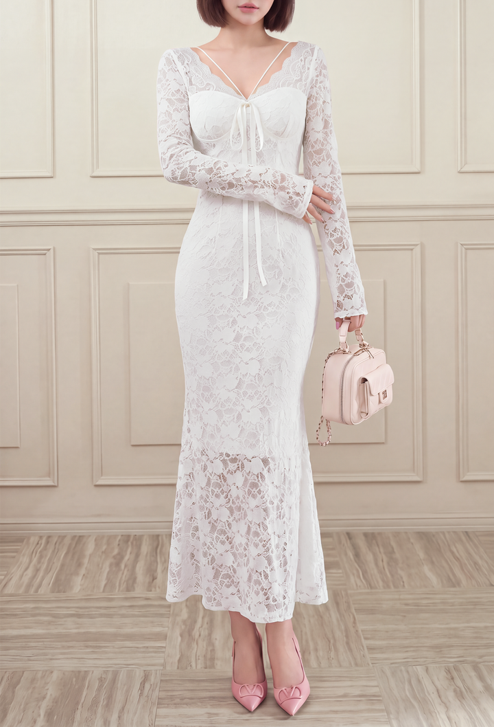 【dress】レースマーメイドワンピース   N3847
