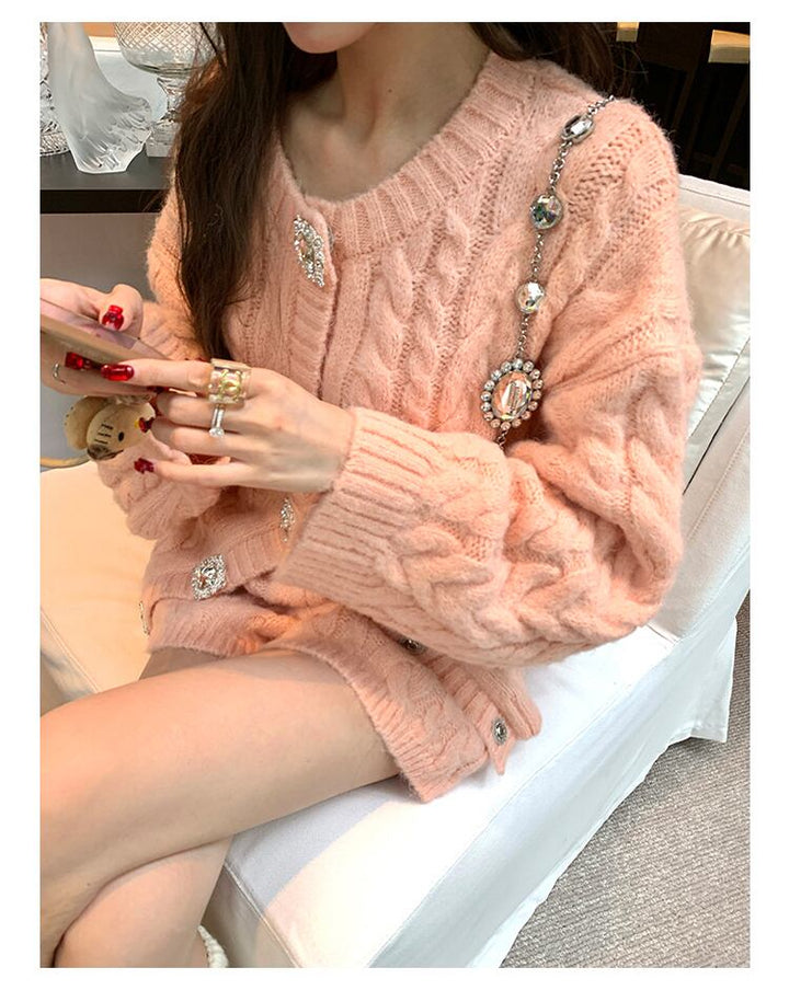 【set】ビジューボタンカーディガン×ショートパンツセット　N3395