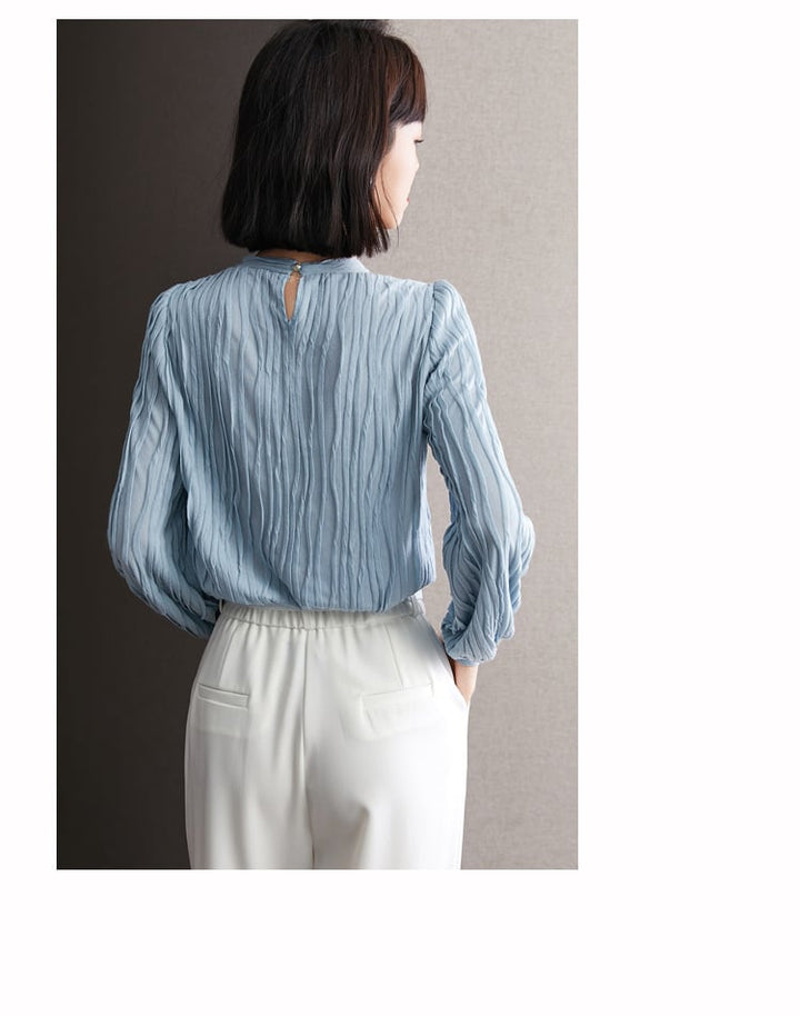 【tops】女子力アップエレガントOL、通勤シャツトップス　M17007
