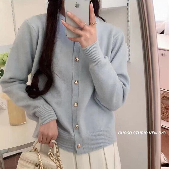 【outer】クルーネックニットカーデ　M19127