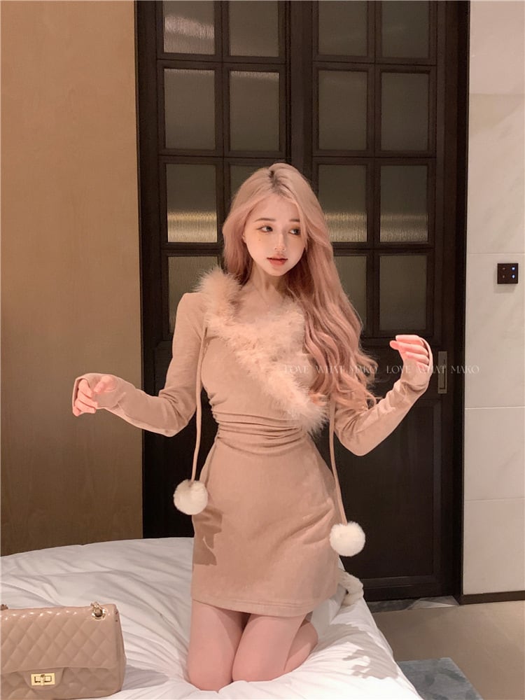 【dress】ファーワンピース　M20192