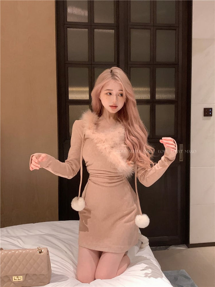 【dress】ファーワンピース　M20192