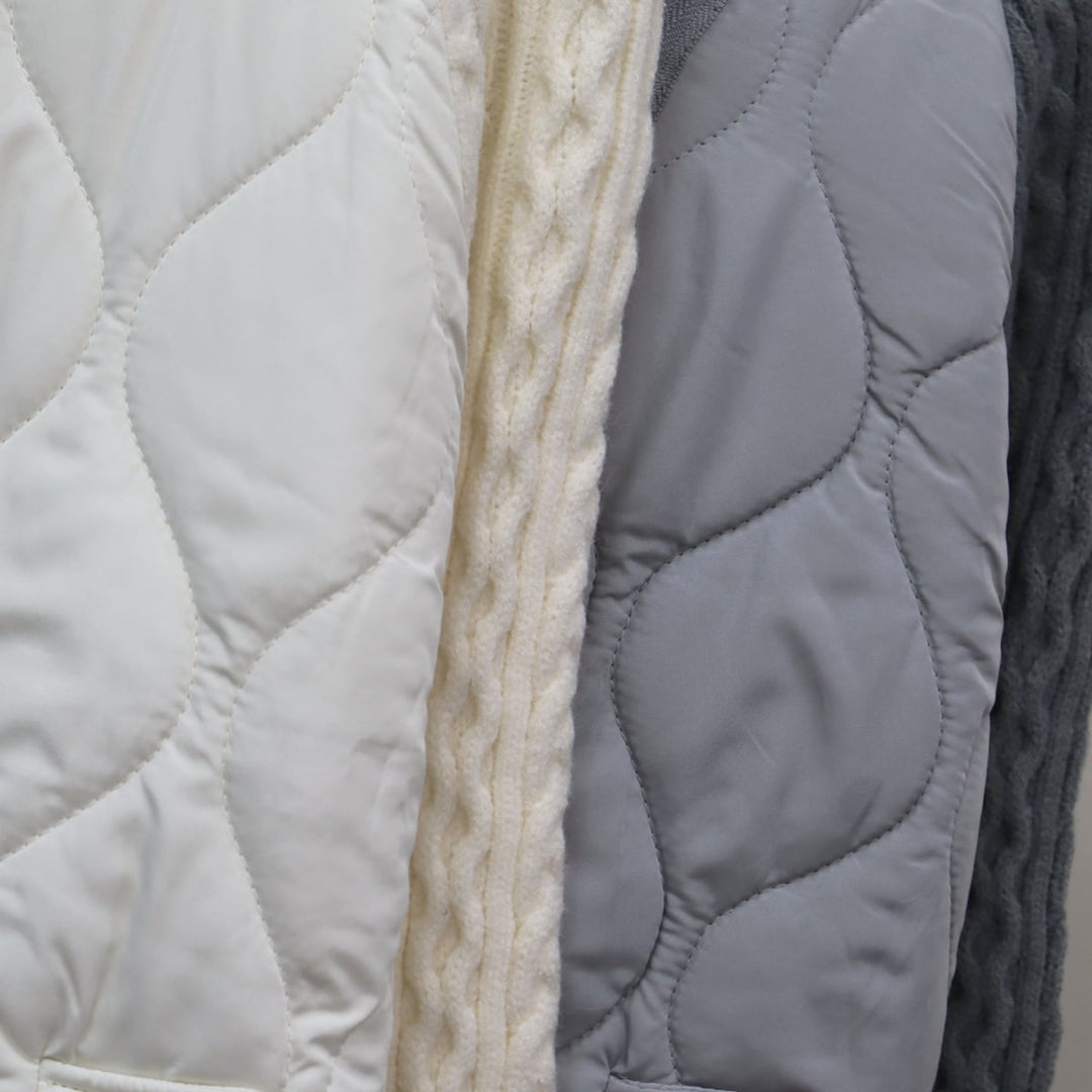 【outer】棉コートドッキングニットカーデ　M18242
