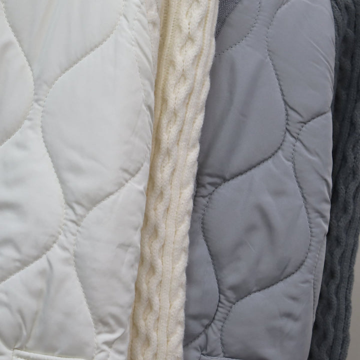 【outer】棉コートドッキングニットカーデ　M18242