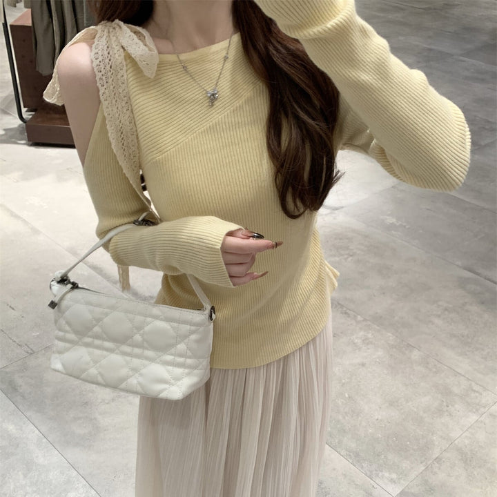 【tops】オフショルダーニットトップス　M27365