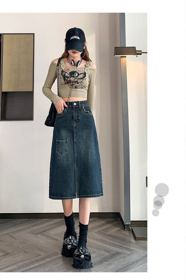 【bottoms】デニムスカート　M29384