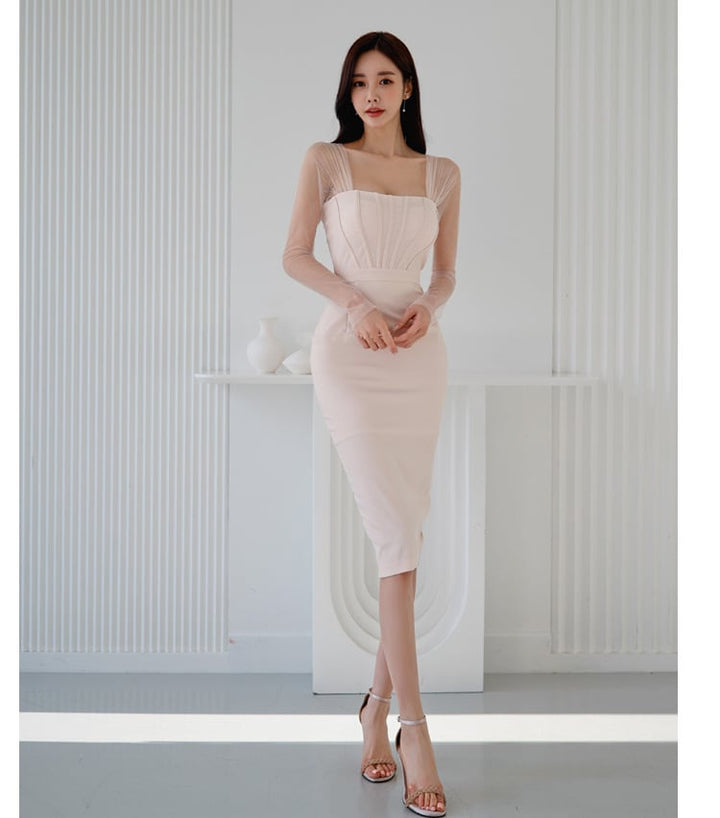 【dress】韓国系エレガントデートワンピースオシャレ　M17610