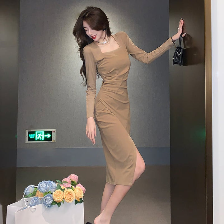 【dress】今季マストバイファッションスリットワンピース　M17015