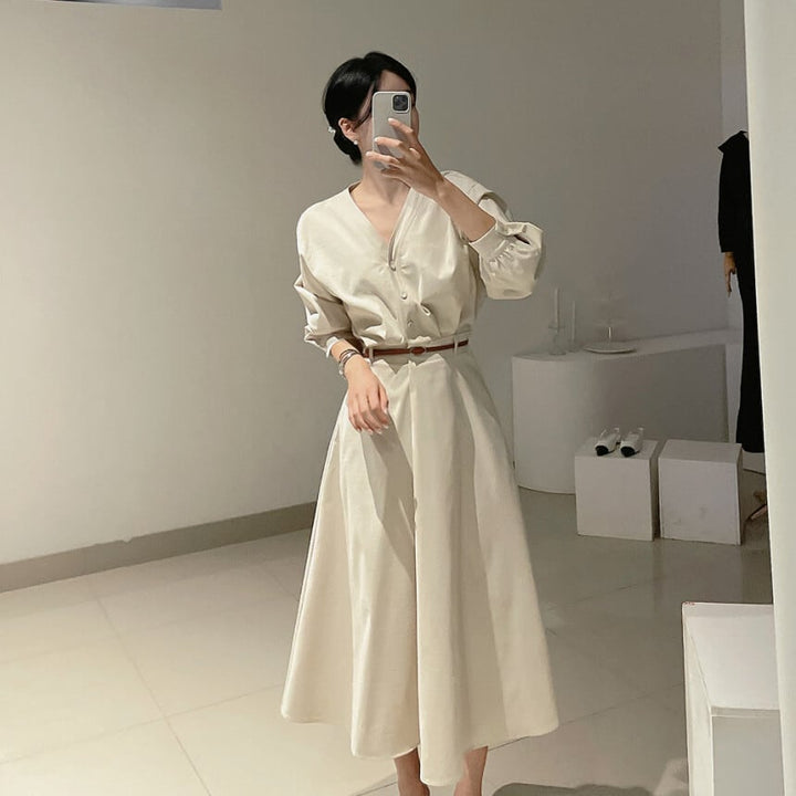 【dress】OL、通勤ワンピースベルト付き　M29620