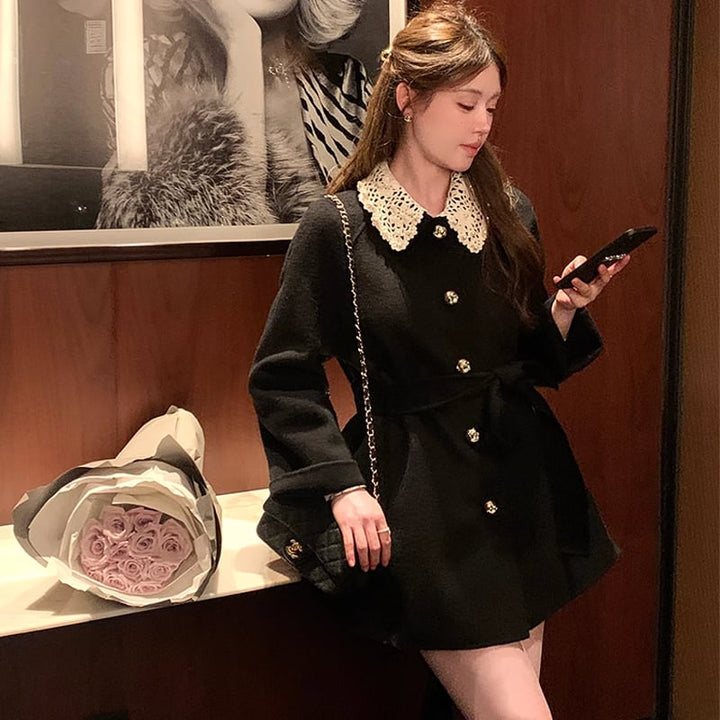 【outer】レースカラーコート Q6873