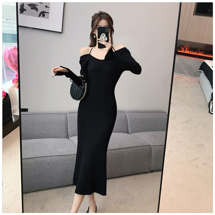 【dress】好感度UPエレガントニットワンピース　M17587
