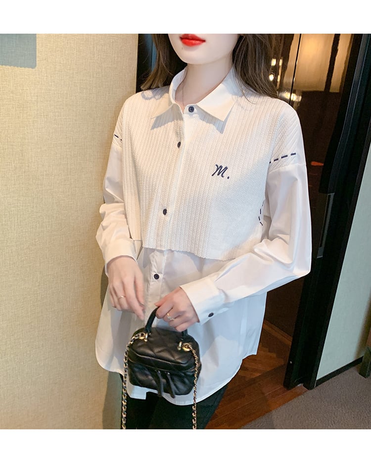 【tops】人気上昇中ファッション切り替えシャツ　M17337