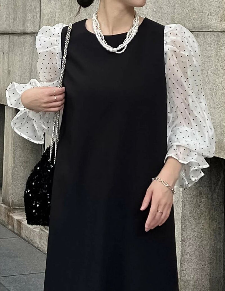 【dress】チュールコンビワンピース　M29875