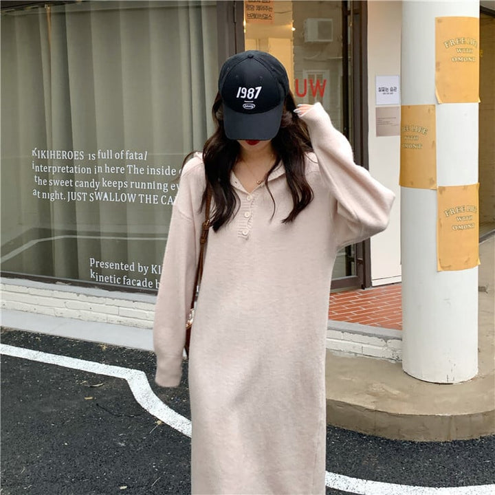 【dress】フード付きニットワンピース　M26936