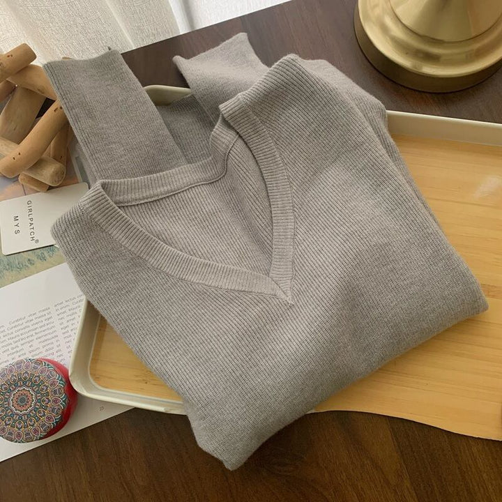 【tops】Vネックニットトップス　M26835