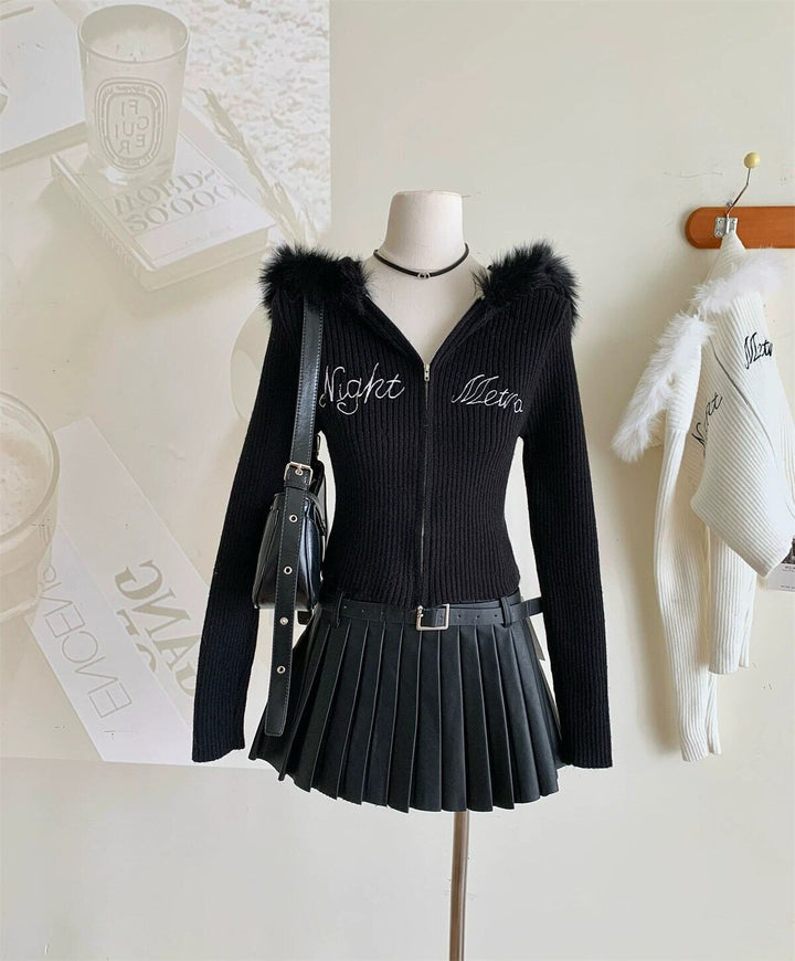 【tops】フードファーニットトップス　N2139