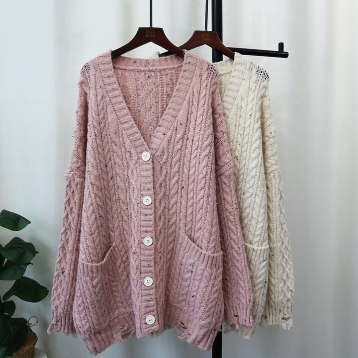 【outer】Vネックニットカーデ　M26371