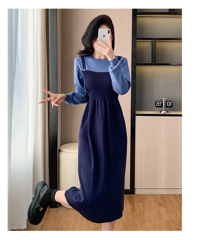 【dress】切り替えニットワンピース　M26645