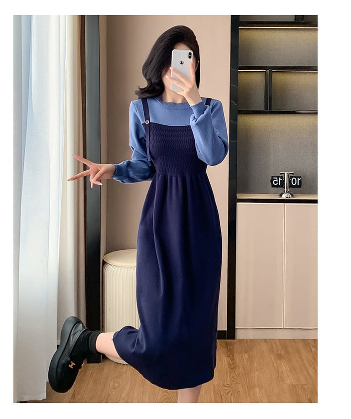 【dress】切り替えニットワンピース　M26645