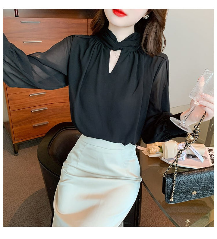 【tops】知的で品の良い♡エレガントカットワークシャツ　M17229