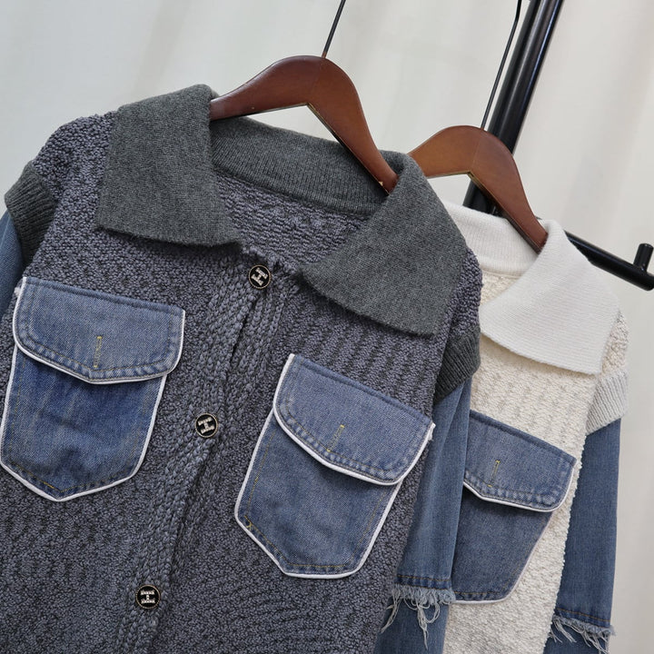 【outer】フラップポケットニットカーデ　M18290